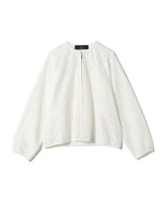 SHIPS / シップス ブルゾン | SHIPS Primary Navy Label:〈手洗い可能〉幾何学 ラッセル レース ブルゾン