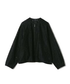 SHIPS / シップス ブルゾン | SHIPS Primary Navy Label:〈手洗い可能〉幾何学 ラッセル レース ブルゾン