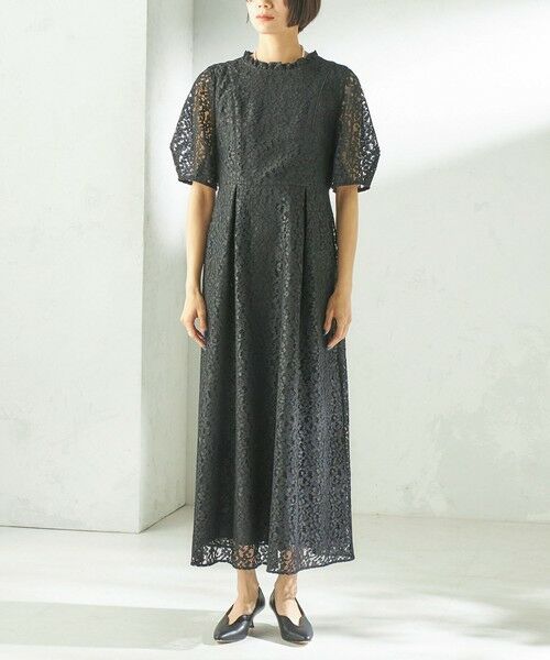 SHIPS / シップス ロング・マキシ丈ワンピース | kaene:コード レース パフ スリーブ ワンピース | 詳細8