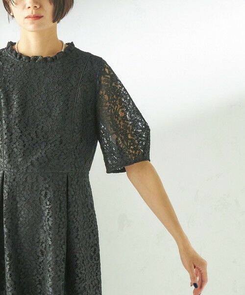 SHIPS / シップス ロング・マキシ丈ワンピース | kaene:コード レース パフ スリーブ ワンピース | 詳細11