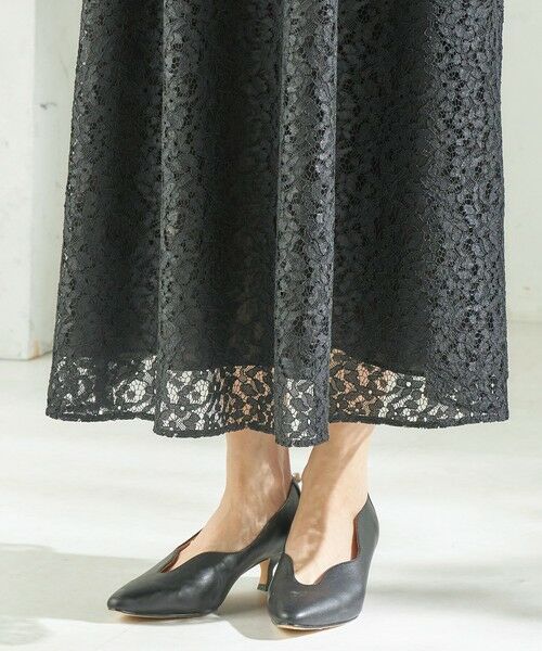 SHIPS / シップス ロング・マキシ丈ワンピース | kaene:コード レース パフ スリーブ ワンピース | 詳細13