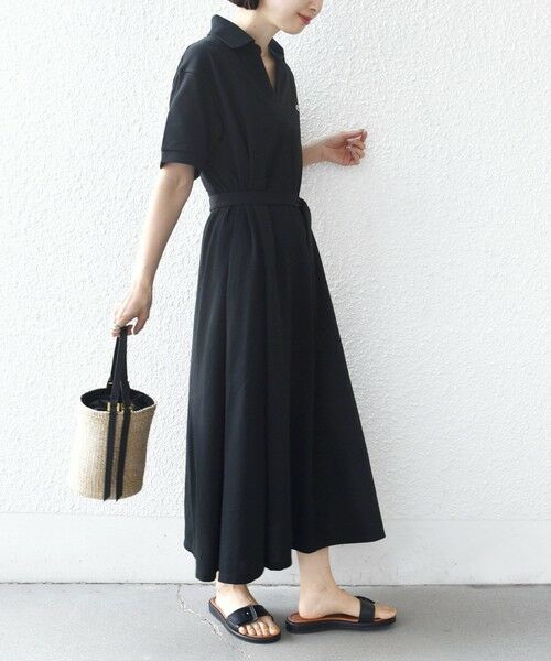 SHIPS / シップス ロング・マキシ丈ワンピース | LACOSTE:〈洗濯機可能〉スキッパー ポロ マキシ ワンピース | 詳細4