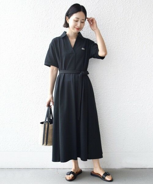SHIPS / シップス ロング・マキシ丈ワンピース | LACOSTE:〈洗濯機可能〉スキッパー ポロ マキシ ワンピース | 詳細5
