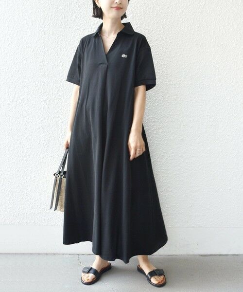 SHIPS / シップス ロング・マキシ丈ワンピース | LACOSTE:〈洗濯機可能〉スキッパー ポロ マキシ ワンピース | 詳細8