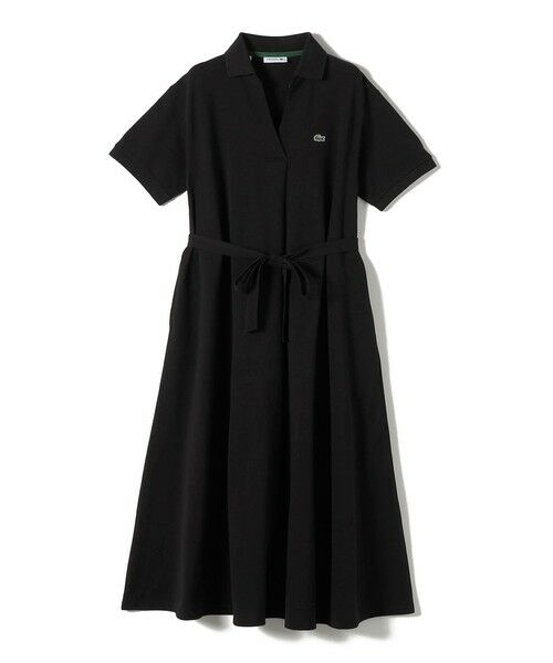 SHIPS / シップス ロング・マキシ丈ワンピース | LACOSTE:〈洗濯機可能〉スキッパー ポロ マキシ ワンピース（ブラック）