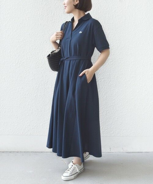 SHIPS / シップス ロング・マキシ丈ワンピース | LACOSTE:〈洗濯機可能〉スキッパー ポロ マキシ ワンピース | 詳細14
