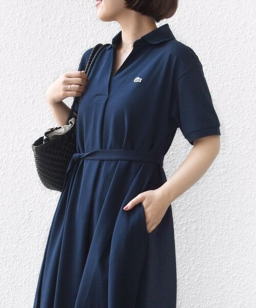 SHIPS / シップス ロング・マキシ丈ワンピース | LACOSTE:〈洗濯機可能〉スキッパー ポロ マキシ ワンピース | 詳細17