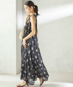 SHIPS / シップス ロング・マキシ丈ワンピース | 《予約》【SHIPS別注】Fanaka:〈手洗い可能〉フラワー プリント 刺繍 ワンピース