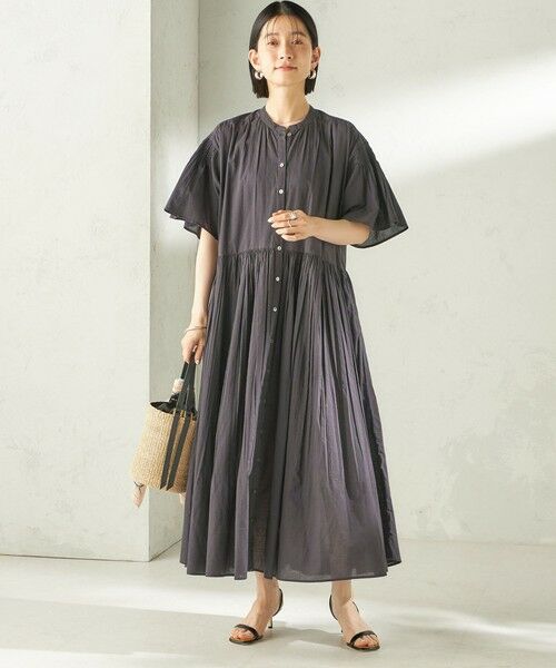 SHIPS / シップス ロング・マキシ丈ワンピース | 《予約》【SHIPS別注】Fanaka:〈手洗い可能〉ストライプ ドビー 羽織 ワンピース | 詳細1