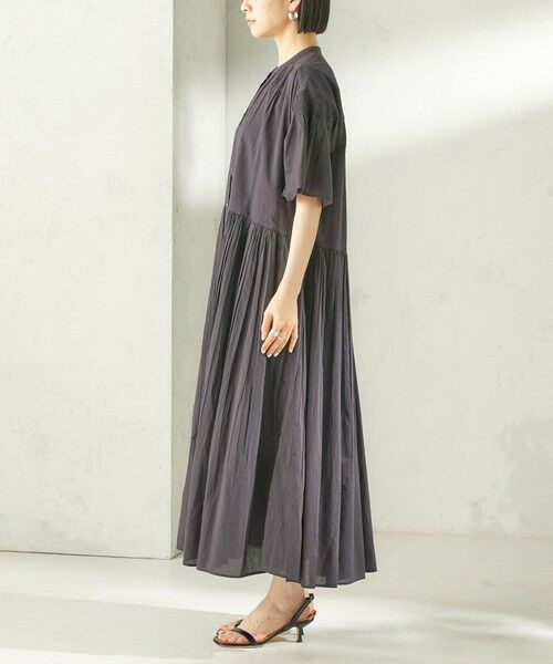 SHIPS / シップス ロング・マキシ丈ワンピース | 《予約》【SHIPS別注】Fanaka:〈手洗い可能〉ストライプ ドビー 羽織 ワンピース | 詳細9