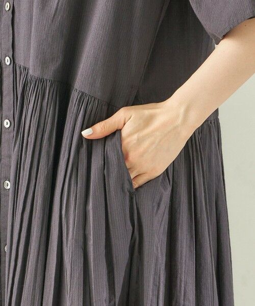 SHIPS / シップス ロング・マキシ丈ワンピース | 《予約》【SHIPS別注】Fanaka:〈手洗い可能〉ストライプ ドビー 羽織 ワンピース | 詳細12