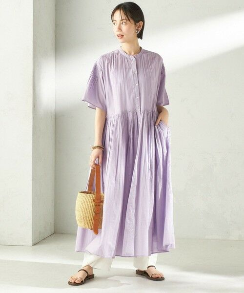 SHIPS / シップス ロング・マキシ丈ワンピース | 《予約》【SHIPS別注】Fanaka:〈手洗い可能〉ストライプ ドビー 羽織 ワンピース | 詳細14