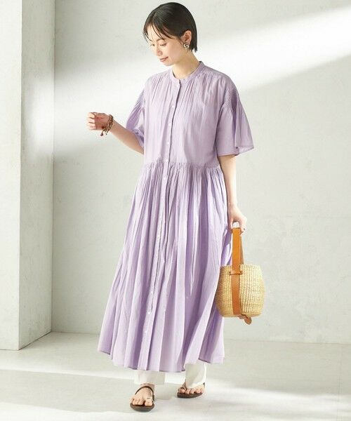 SHIPS / シップス ロング・マキシ丈ワンピース | 《予約》【SHIPS別注】Fanaka:〈手洗い可能〉ストライプ ドビー 羽織 ワンピース | 詳細15