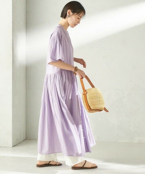 SHIPS / シップス ロング・マキシ丈ワンピース | 《予約》【SHIPS別注】Fanaka:〈手洗い可能〉ストライプ ドビー 羽織 ワンピース | 詳細17