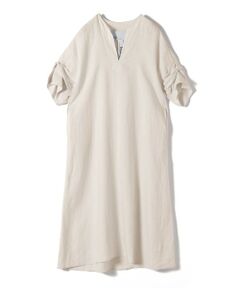 SHIPS / シップス ロング・マキシ丈ワンピース | 《予約》TICCA:〈手洗い可能〉リネン ツイスト スリーブ ワンピース