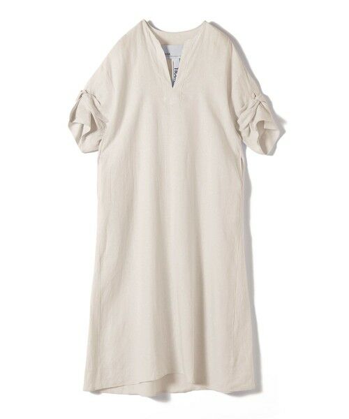 SHIPS / シップス ロング・マキシ丈ワンピース | 《予約》TICCA:〈手洗い可能〉リネン ツイスト スリーブ ワンピース（ベージュ系）