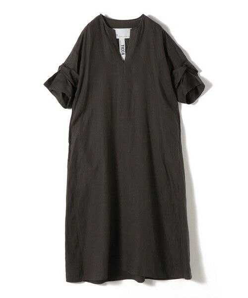 SHIPS / シップス ロング・マキシ丈ワンピース | 《予約》TICCA:〈手洗い可能〉リネン ツイスト スリーブ ワンピース | 詳細12