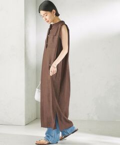 SHIPS / シップス ロング・マキシ丈ワンピース | 《予約》〈接触冷感/UVカット/吸水速乾/洗濯機可能〉SUUSUU タック スリーブ ワンピース