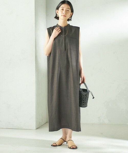 SHIPS / シップス ロング・マキシ丈ワンピース | 《予約》〈接触冷感/UVカット/吸水速乾/洗濯機可能〉SUUSUU タック スリーブ ワンピース | 詳細1