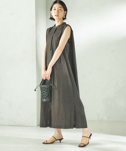 SHIPS / シップス ロング・マキシ丈ワンピース | 《予約》〈接触冷感/UVカット/吸水速乾/洗濯機可能〉SUUSUU タック スリーブ ワンピース | 詳細2