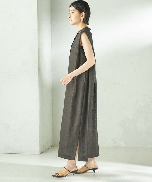 SHIPS / シップス ロング・マキシ丈ワンピース | 【実力派ベーシック】〈接触冷感/UVカット/吸水速乾/洗濯機可能〉SUUSUU タック スリーブ ワンピース | 詳細7
