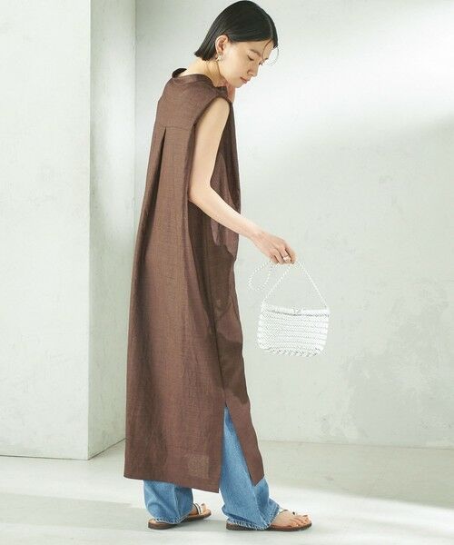 SHIPS / シップス ロング・マキシ丈ワンピース | 《予約》〈接触冷感/UVカット/吸水速乾/洗濯機可能〉SUUSUU タック スリーブ ワンピース | 詳細17