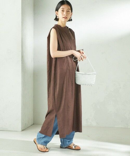 SHIPS / シップス ロング・マキシ丈ワンピース | 《予約》〈接触冷感/UVカット/吸水速乾/洗濯機可能〉SUUSUU タック スリーブ ワンピース | 詳細18