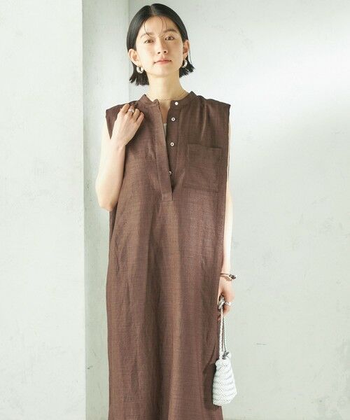 SHIPS / シップス ロング・マキシ丈ワンピース | 《予約》〈接触冷感/UVカット/吸水速乾/洗濯機可能〉SUUSUU タック スリーブ ワンピース | 詳細19