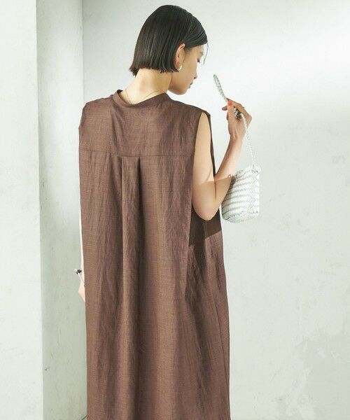 SHIPS / シップス ロング・マキシ丈ワンピース | 【実力派ベーシック】〈接触冷感/UVカット/吸水速乾/洗濯機可能〉SUUSUU タック スリーブ ワンピース | 詳細24