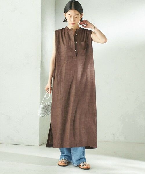 SHIPS / シップス ロング・マキシ丈ワンピース | 《予約》〈接触冷感/UVカット/吸水速乾/洗濯機可能〉SUUSUU タック スリーブ ワンピース | 詳細14