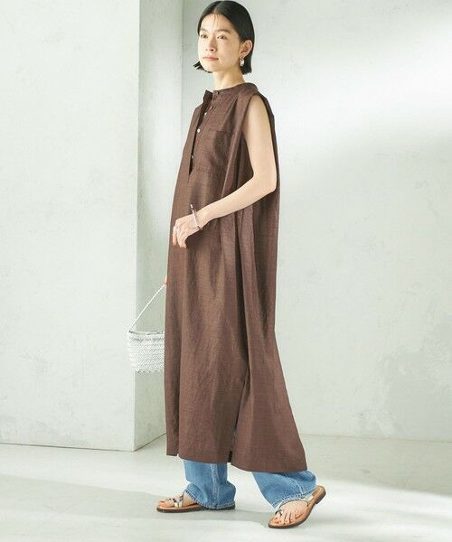 SHIPS / シップス ロング・マキシ丈ワンピース | 《予約》〈接触冷感/UVカット/吸水速乾/洗濯機可能〉SUUSUU タック スリーブ ワンピース | 詳細15