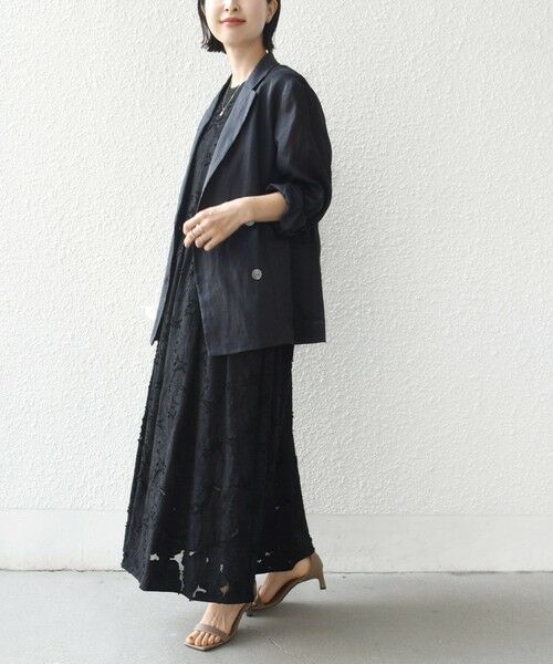 SHIPS / シップス ロング・マキシ丈ワンピース | 《予約》〈手洗い可能〉シアー ジャカード ノースリーブ ワンピース | 詳細2