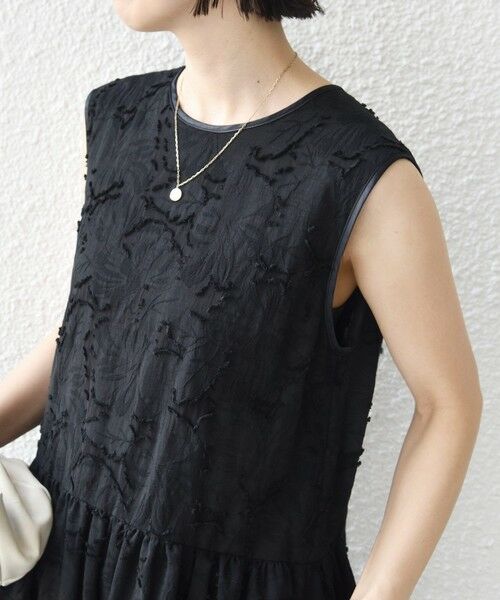 SHIPS / シップス ロング・マキシ丈ワンピース | 《予約》〈手洗い可能〉シアー ジャカード ノースリーブ ワンピース | 詳細9