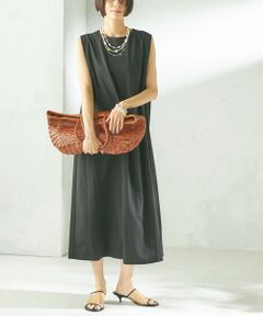 SHIPS / シップス ロング・マキシ丈ワンピース | 《予約》〈接触冷感/吸水速乾/洗濯機可能〉ハイゲージ ポンチ ノースリーブ ワンピース