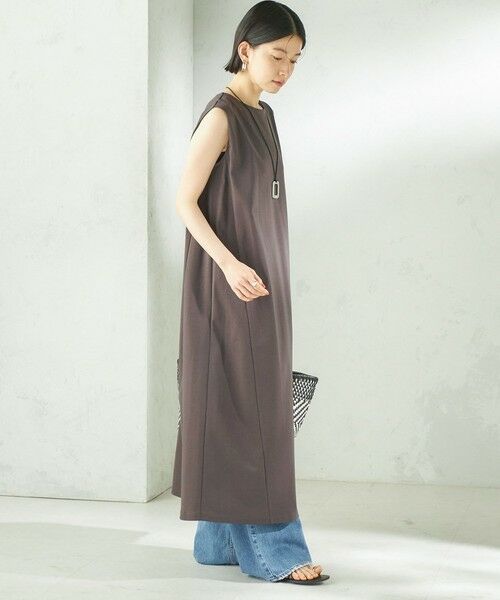 SHIPS / シップス ロング・マキシ丈ワンピース | 《予約》〈接触冷感/吸水速乾/洗濯機可能〉ハイゲージ ポンチ ノースリーブ ワンピース | 詳細6