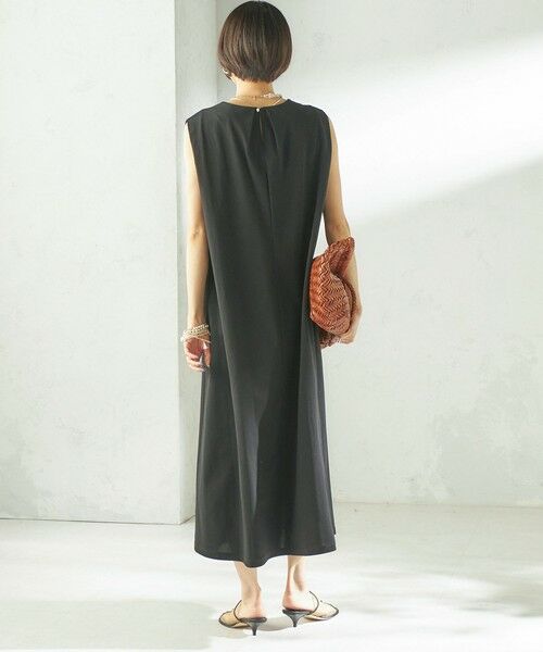 SHIPS / シップス ロング・マキシ丈ワンピース | 《予約》〈接触冷感/吸水速乾/洗濯機可能〉ハイゲージ ポンチ ノースリーブ ワンピース | 詳細12