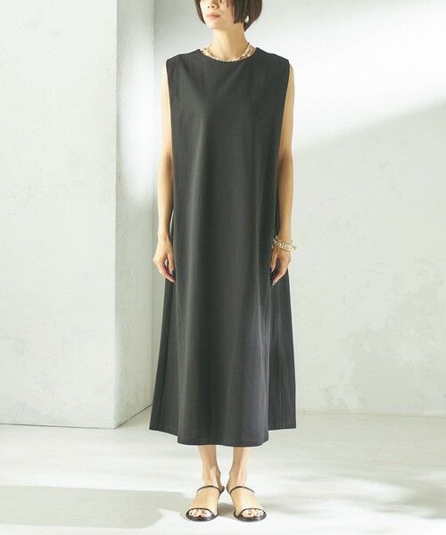 SHIPS / シップス ロング・マキシ丈ワンピース | 《予約》〈接触冷感/吸水速乾/洗濯機可能〉ハイゲージ ポンチ ノースリーブ ワンピース | 詳細17