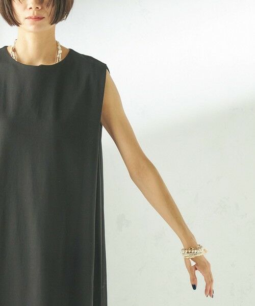 SHIPS / シップス ロング・マキシ丈ワンピース | 《予約》〈接触冷感/吸水速乾/洗濯機可能〉ハイゲージ ポンチ ノースリーブ ワンピース | 詳細20