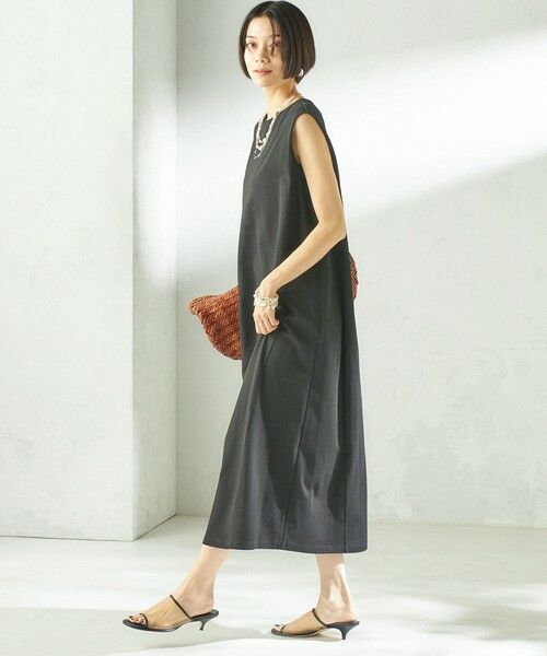 SHIPS / シップス ロング・マキシ丈ワンピース | 《予約》〈接触冷感/吸水速乾/洗濯機可能〉ハイゲージ ポンチ ノースリーブ ワンピース | 詳細11