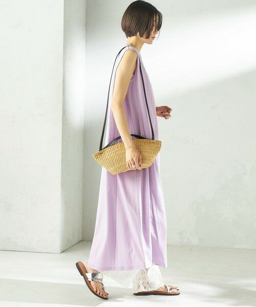 SHIPS / シップス ロング・マキシ丈ワンピース | 《予約》〈接触冷感/吸水速乾/洗濯機可能〉ハイゲージ ポンチ ノースリーブ ワンピース | 詳細28