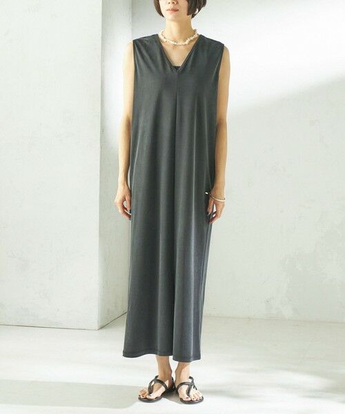 SHIPS / シップス ロング・マキシ丈ワンピース | 《予約》〈手洗い可能〉フィブリル ジャージー 2WAY ワンピース | 詳細15