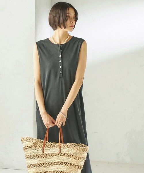 SHIPS / シップス ロング・マキシ丈ワンピース | 《予約》〈手洗い可能〉フィブリル ジャージー 2WAY ワンピース（ブラック）