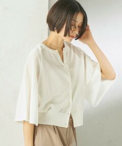 SHIPS / シップス カーディガン・ボレロ | 《予約》〈手洗い可能〉綿 フレア スリーブ キーネック カーディガン