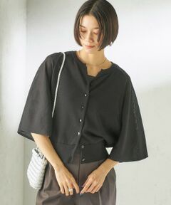 SHIPS / シップス カーディガン・ボレロ | 《予約》〈手洗い可能〉綿 フレア スリーブ キーネック カーディガン