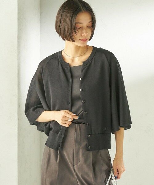 SHIPS / シップス カーディガン・ボレロ | 《予約》〈手洗い可能〉綿 フレア スリーブ キーネック カーディガン | 詳細23