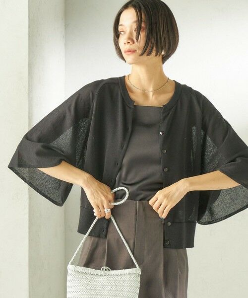 SHIPS / シップス カーディガン・ボレロ | 《予約》〈手洗い可能〉綿 フレア スリーブ キーネック カーディガン | 詳細24