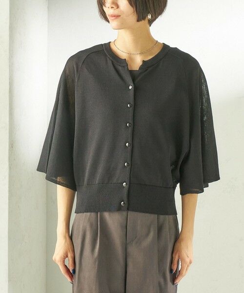 SHIPS / シップス カーディガン・ボレロ | 《予約》〈手洗い可能〉綿 フレア スリーブ キーネック カーディガン | 詳細27