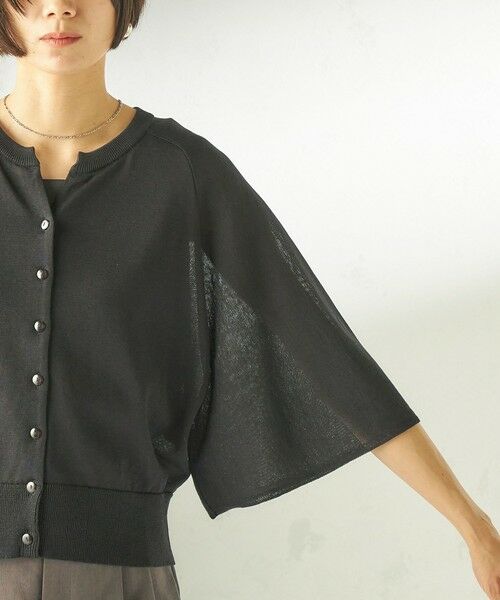 SHIPS / シップス カーディガン・ボレロ | 《予約》〈手洗い可能〉綿 フレア スリーブ キーネック カーディガン | 詳細30