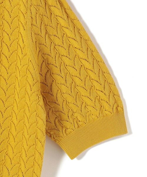 SHIPS / シップス ニット・セーター | SHIPS Primary Navy Label:〈手洗い可能〉柄編み 5分袖 プルオーバー | 詳細3