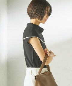 SHIPS / シップス ニット・セーター | 《予約》〈手洗い可能〉綿 ポリエステル 配色 2WAY 半袖 ニット